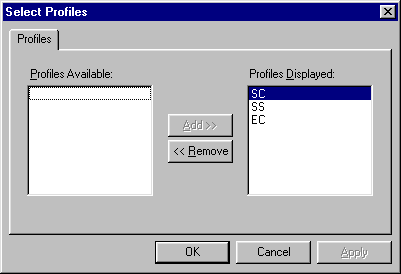 Select Profiles dialog box